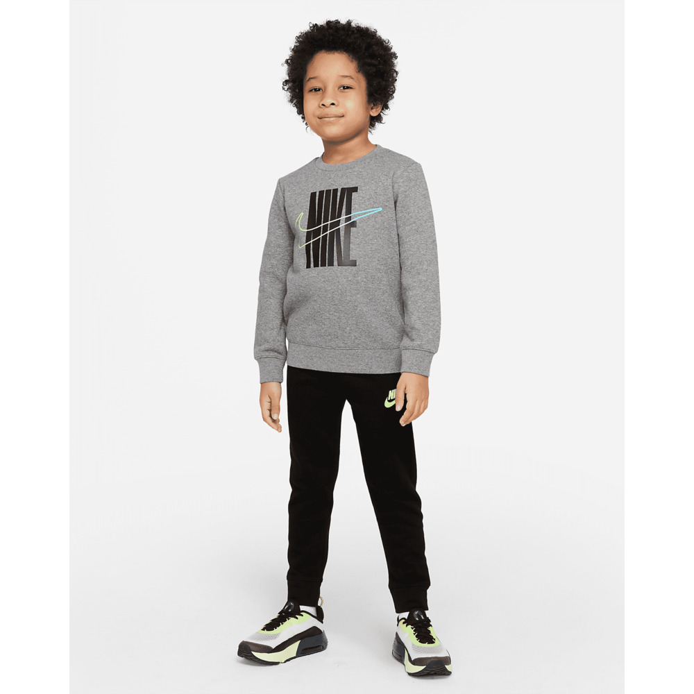 Nike Boy Sweatsuit Set Size 4 Logo Sweatshirt & Sweatpants Black 86H993-023 NEW